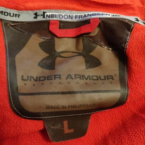 Under Armour Men's Jacket Red Full Zip Size Large Collared - Picture 3 of 6